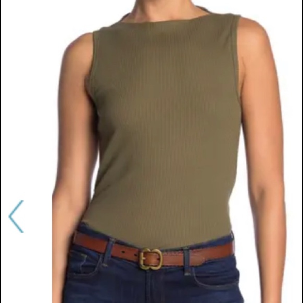 J Crew Ribbed Boatneck Sleeveless Knit Tank Top